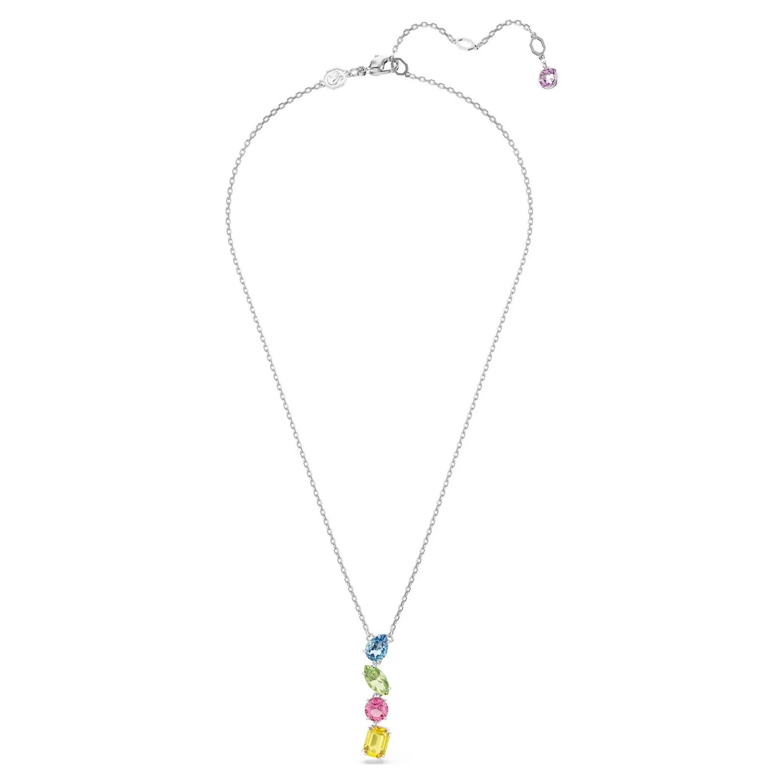 Collana Swarovski Gema a Y 5692421 necklace Cristalli Multicolor Pendente Rodio