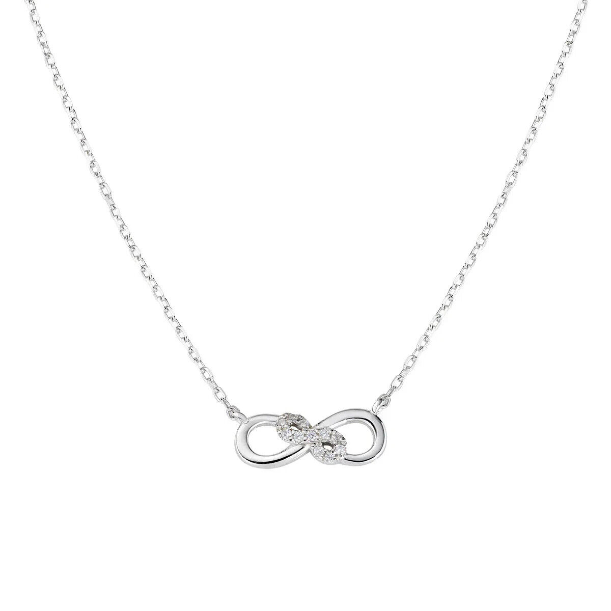 Amen Collana Doppio Infinito con Zirconi Bianchi CLININBBZ (113)