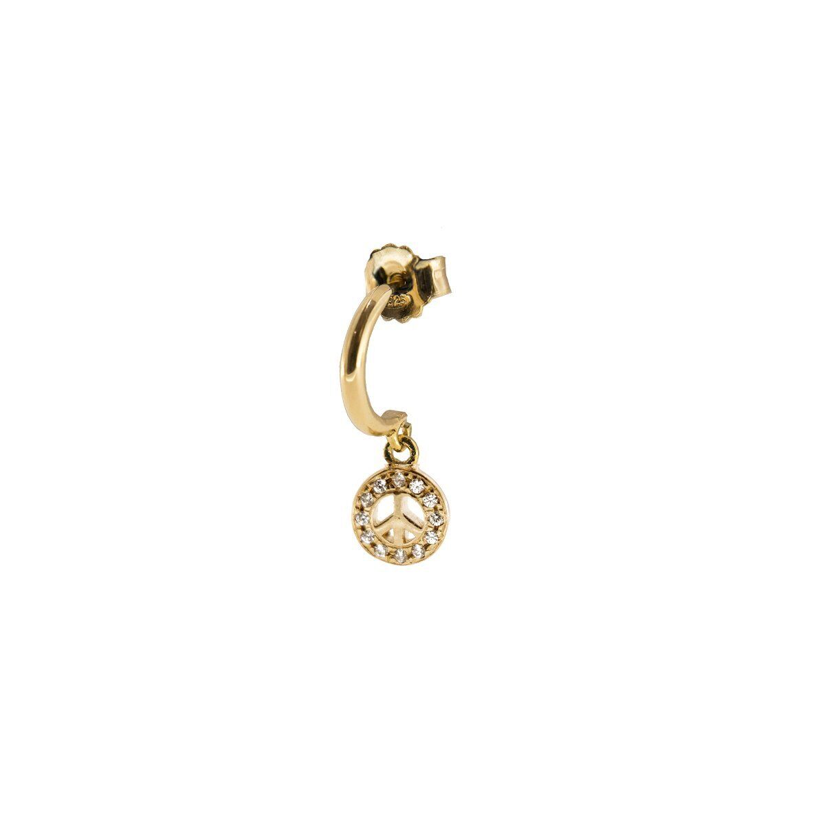 Monorecchino donna pace con zirconi Rue Des Mille Argento 925 dorato ORZ-CERC PA