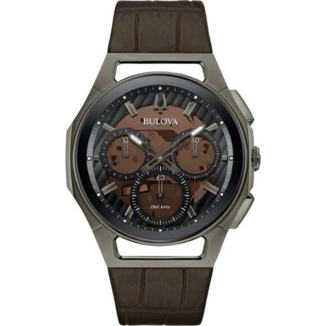 Bulova CURV Cronografo 262kHz Quarzo da Uomo Pelle Cinturino Orologio 98A231