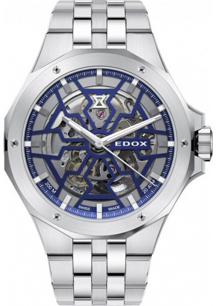 EDOX Delfin Mecano Skeleton 85303-3M-BUIGB Orologio Uomo Meccanico