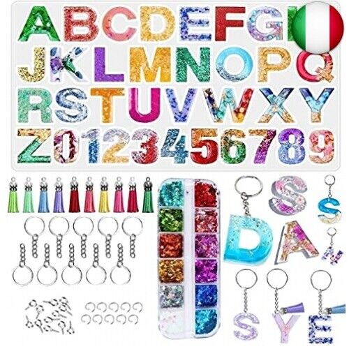 YFWUQI Stampi in Silicone per Resina Alphabet und Numero, Stampo in Resina