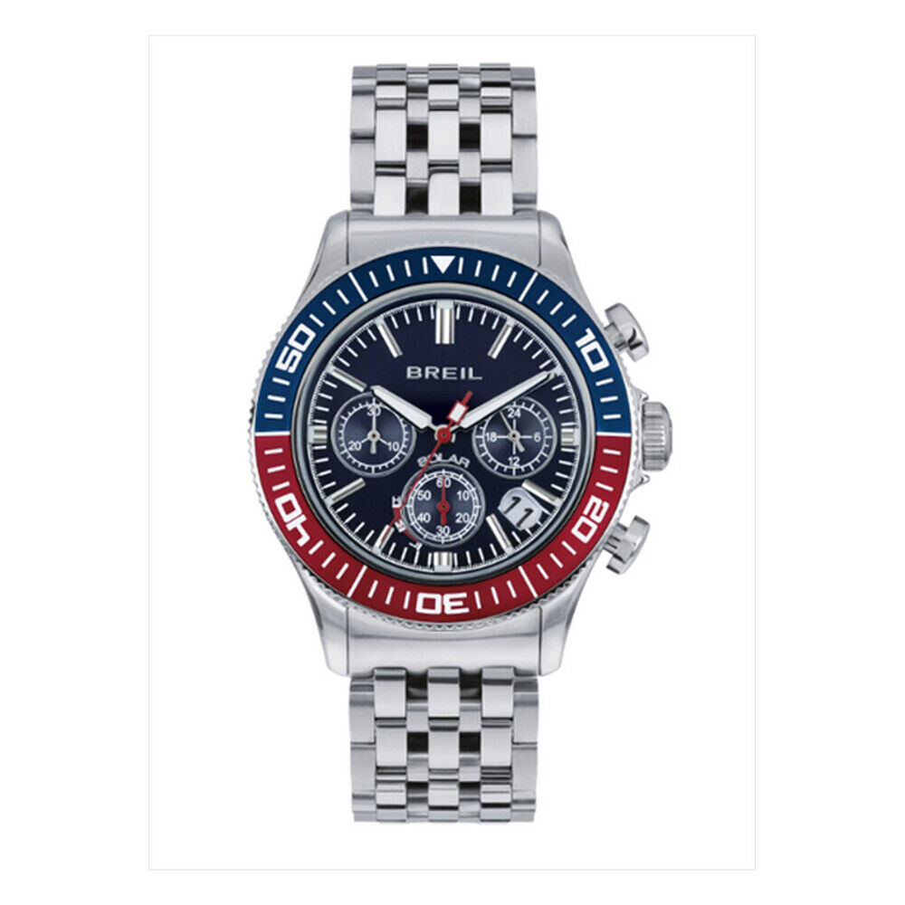 Orologio uomo cronografo Breil Manta 1970 blu e rosso acciaio TW2010