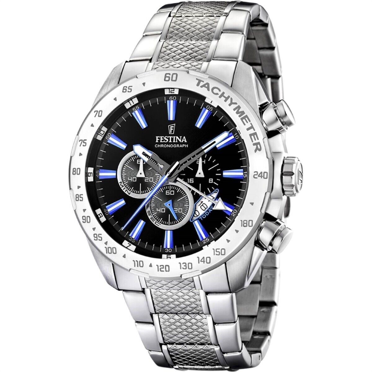 FESTINA F16488/3 OROLOGIO UOMO ACCIAIO NERO CRONO DATA 47mm SOTTOCOSTO