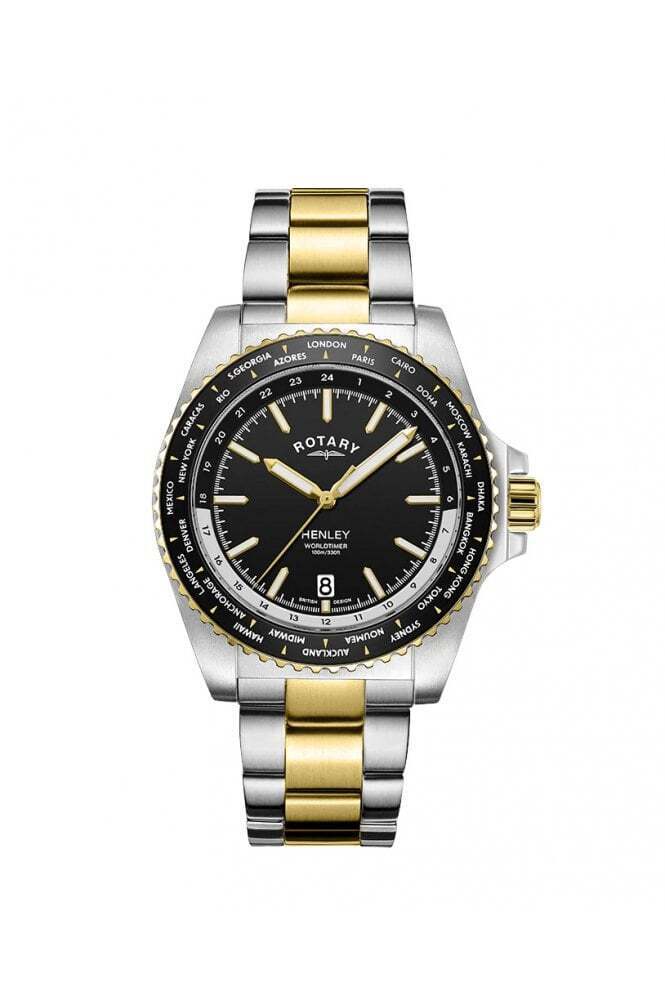 Rotary da Uomo Henley World Timer Orologio Gb05371/04