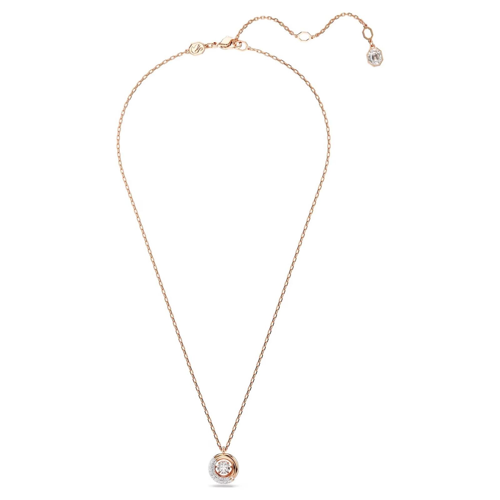 Collana Swarovski Dextera 5692257 necklace Pendente Punto Luce Oro rosa