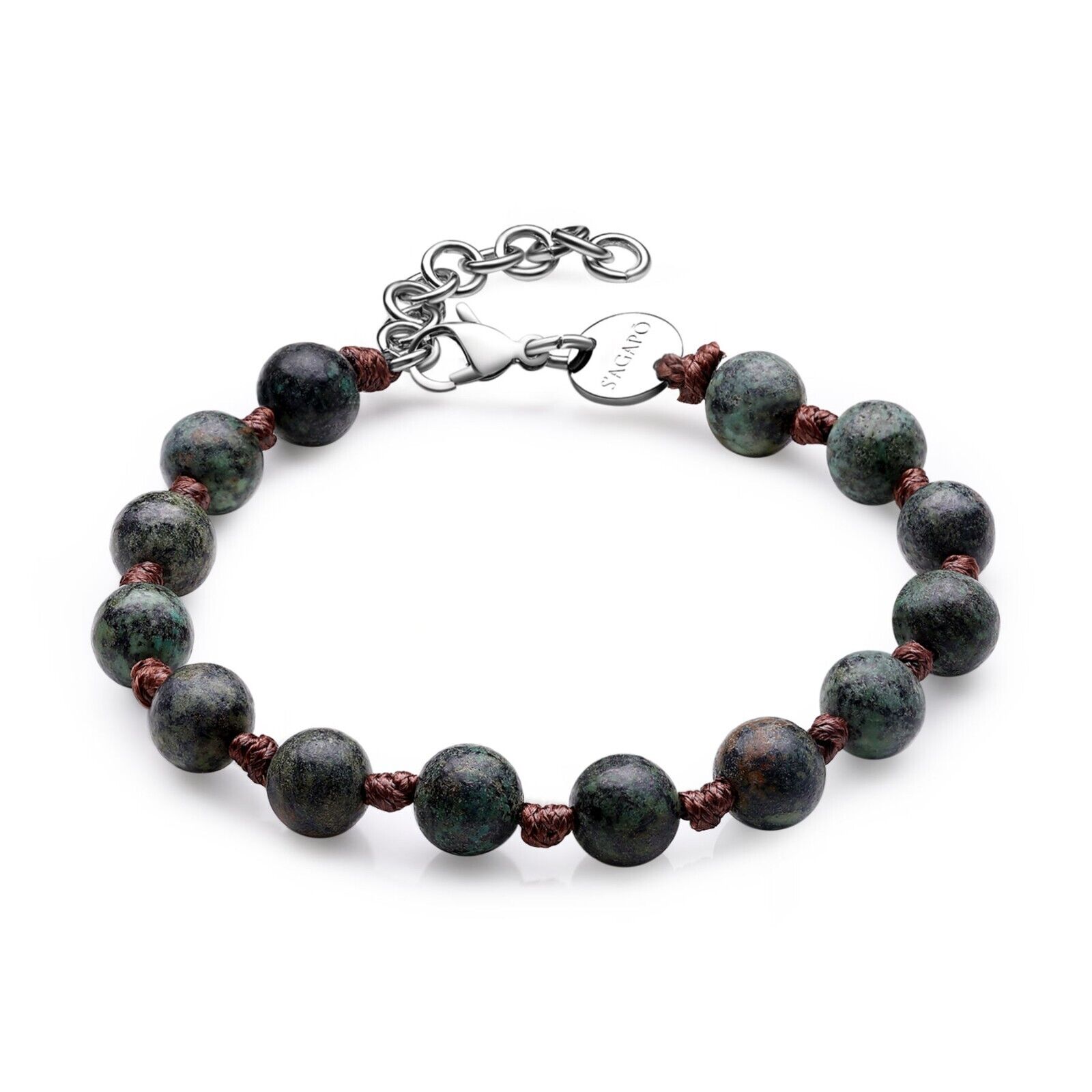 S'AGAPO RIOT BRACCIALE DA UOMO IN CORDINO E SFERE DI TURCHESE AFRIC SRT18 (2912)