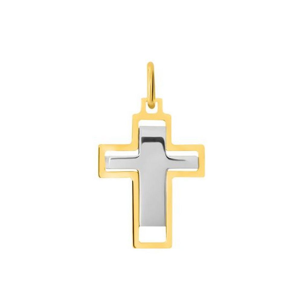 Ciondolo donna croce Oro Giallo e Bianco 9Kt Stroili Poeme 1429416
