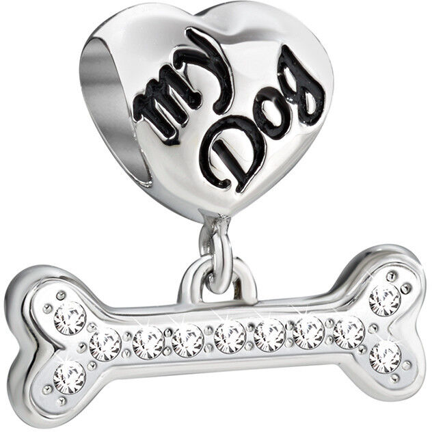 MORELLATO CHARMS DROPS  WHITE CRYSTAL MY DOG   COMPONIBILE   SCZ703     NUOVO