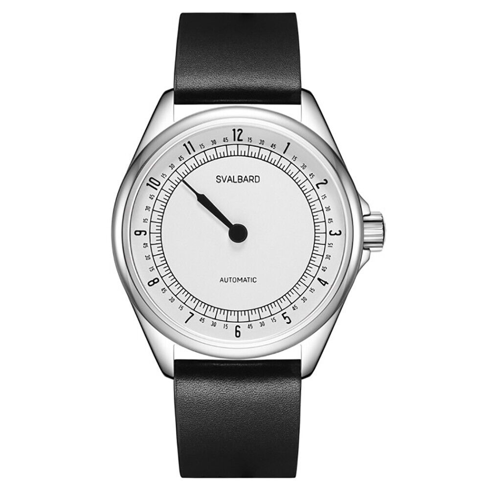 Svalbard SOLO GH11 Single Hand Automatico Acciaio Nero Zaffiro Orologio Uomo