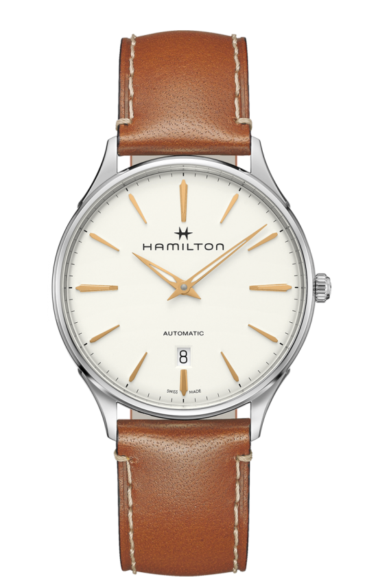 Orologio Hamilton jazzmaster Thinline Auto H38525512 Watch Automatico Pelle Uomo