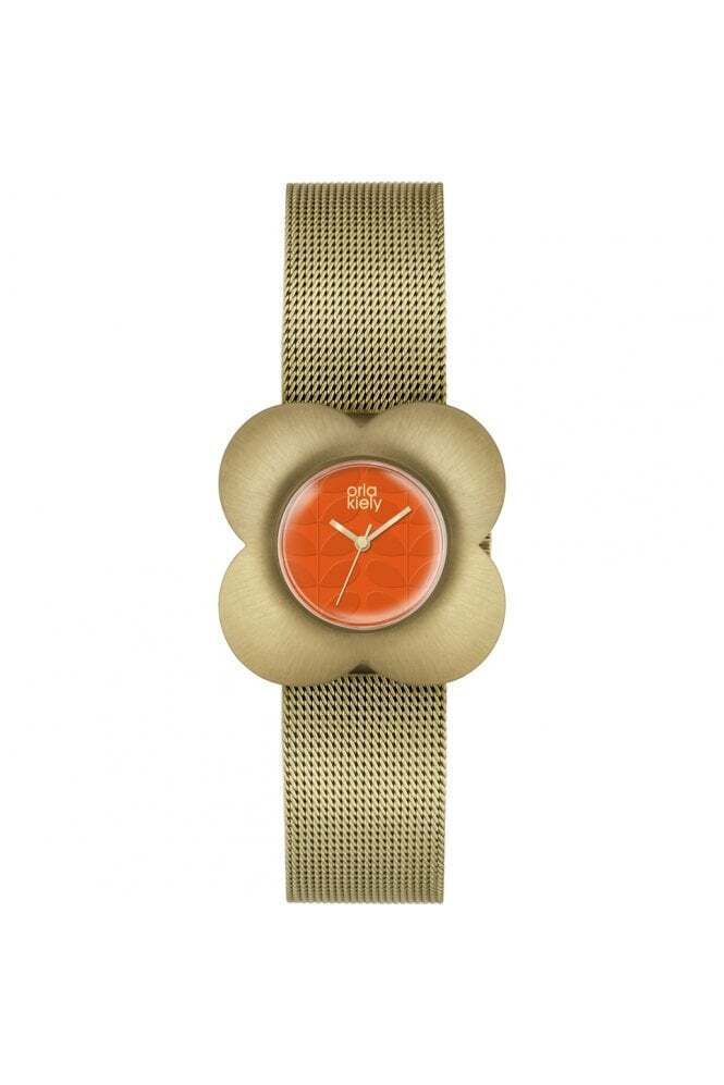 Orla Kiely Papavero Orologio da Donna Bracciale Placcato Oro OK4050