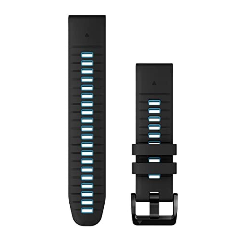 (TG. 22mm) Cinturino Originale Garmin, 22mm, QuickFit, Silicone, Black & Cirrus