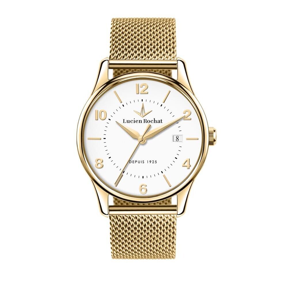 Orologio LUCIEN ROCHAT uomo Montreux acciaio dorato / bianco R0453115003