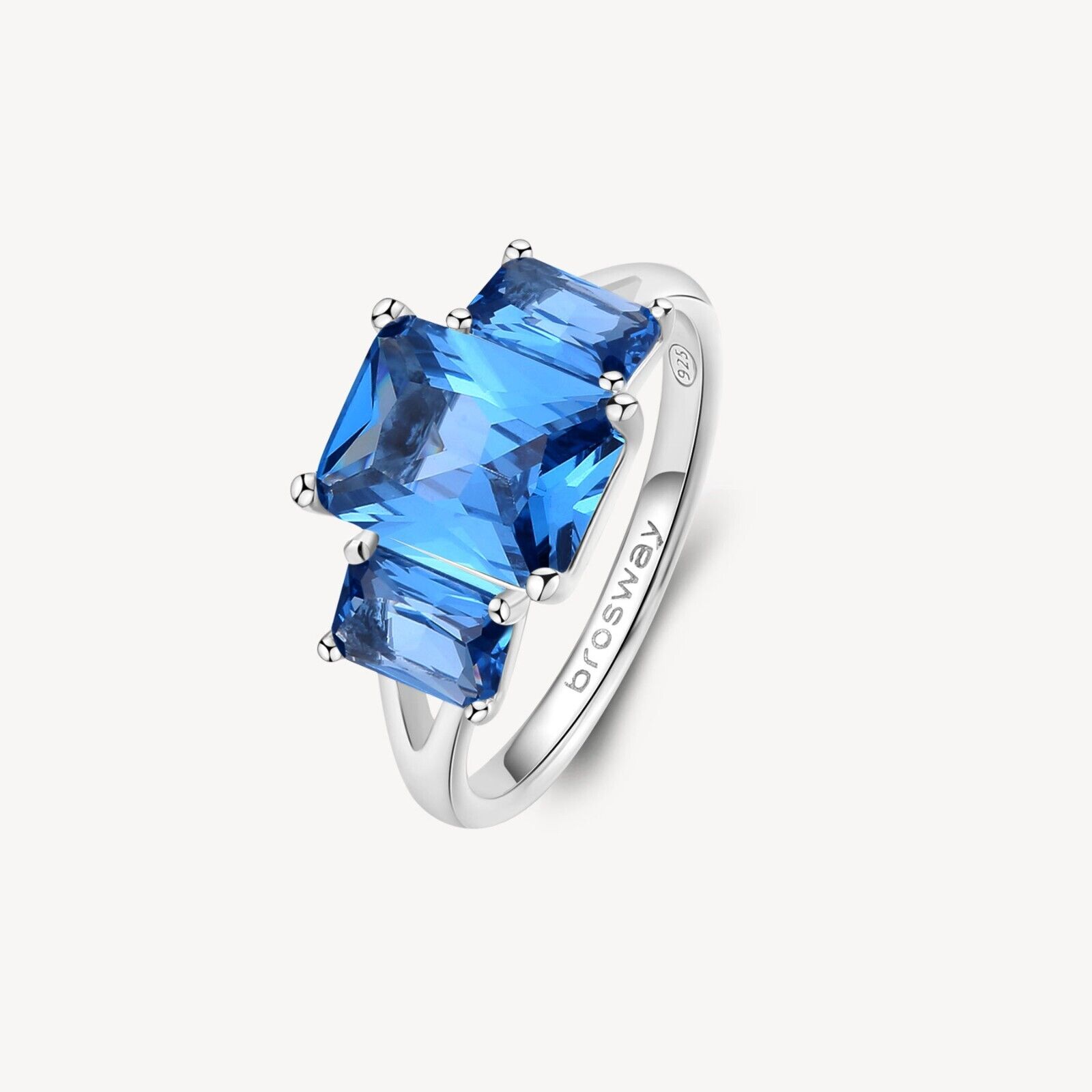 BROSWAY FANCY ANELLO DA DONNA IN ARGENTO 925 E ZIRCONI FFB75C FREEDOM BLUE N.14