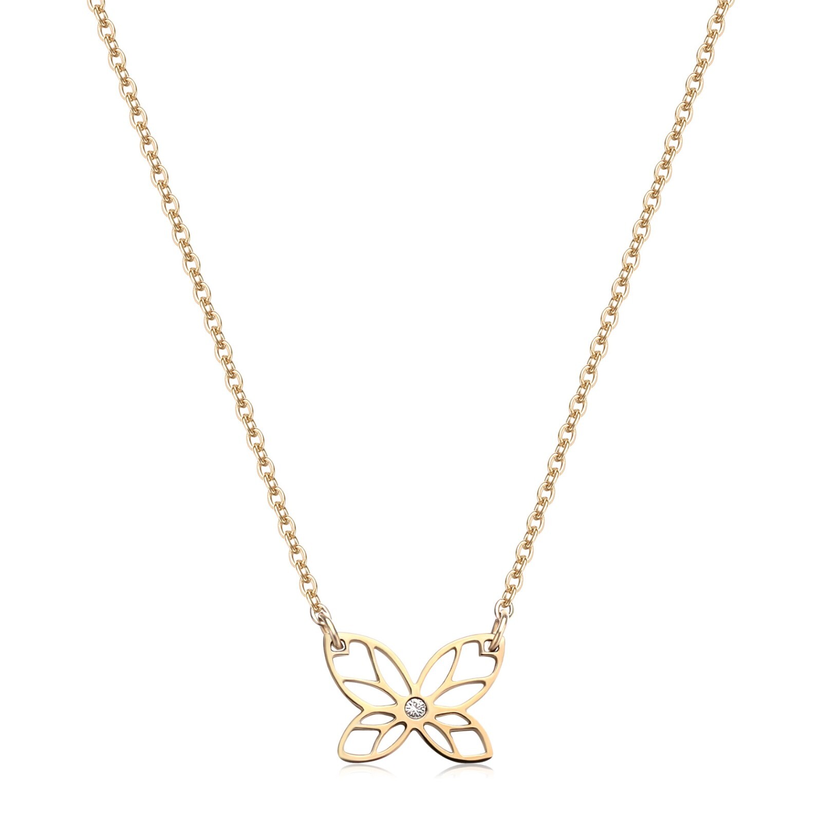 S'AGAPO CLICK COLLANA GIROCOLLO DA DONNA IN ACCIAIO CON FARFALLA SCK271 (2954)