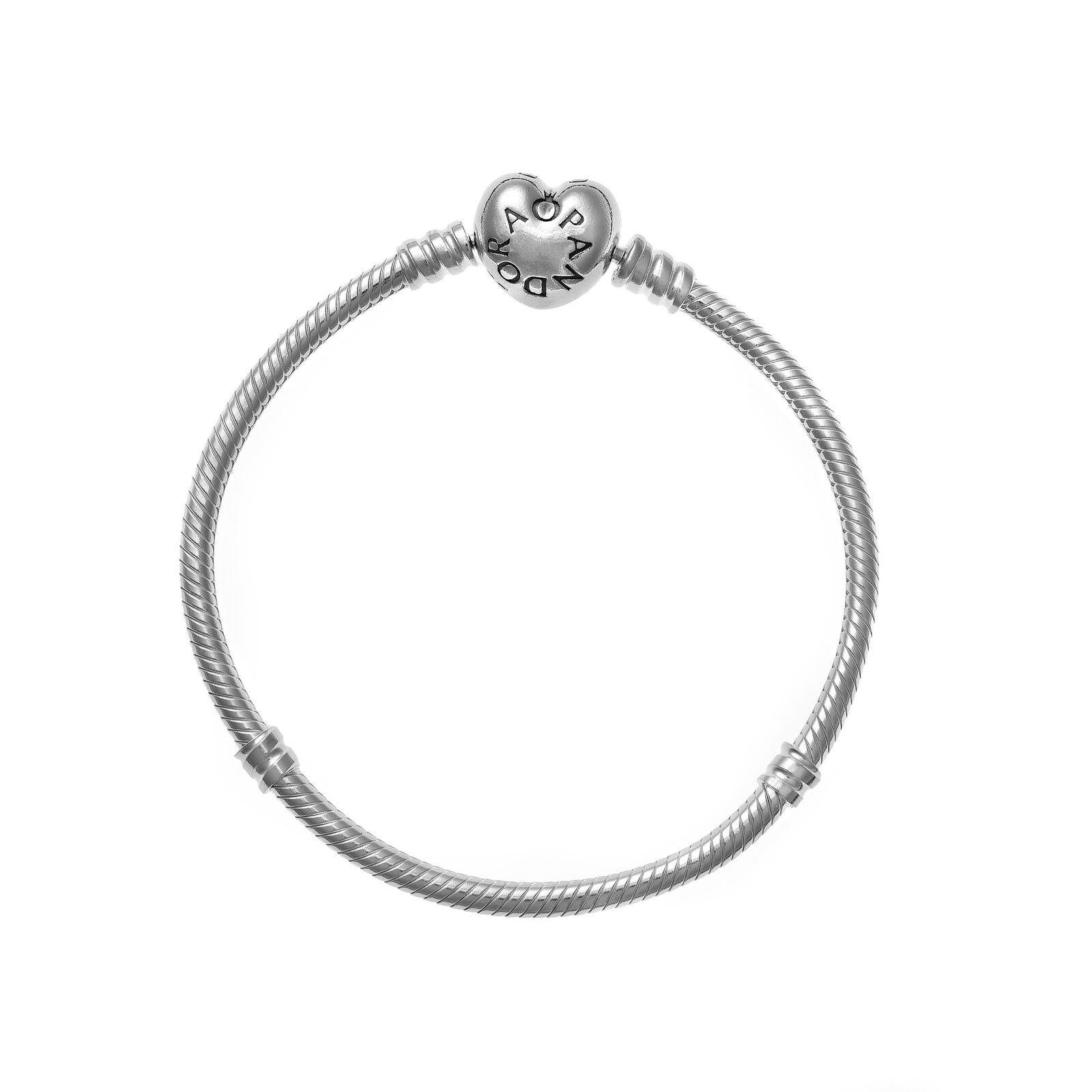 PANDORA MOMENTS COLLECTION Mod. HEART CLASP SNAKE CHAIN BRACELET - Size 19