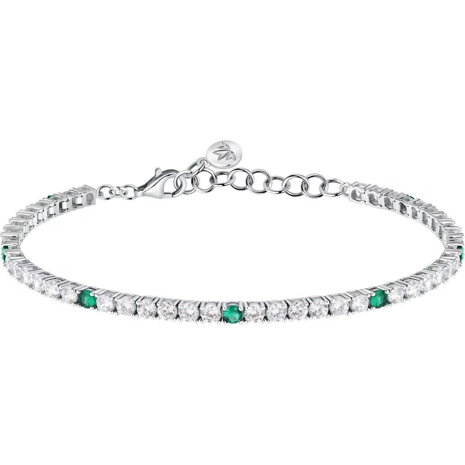 Bracciale Morellato Tesori SAIW138 Bracelet Donna Acciaio Zirconi Tennis Verde