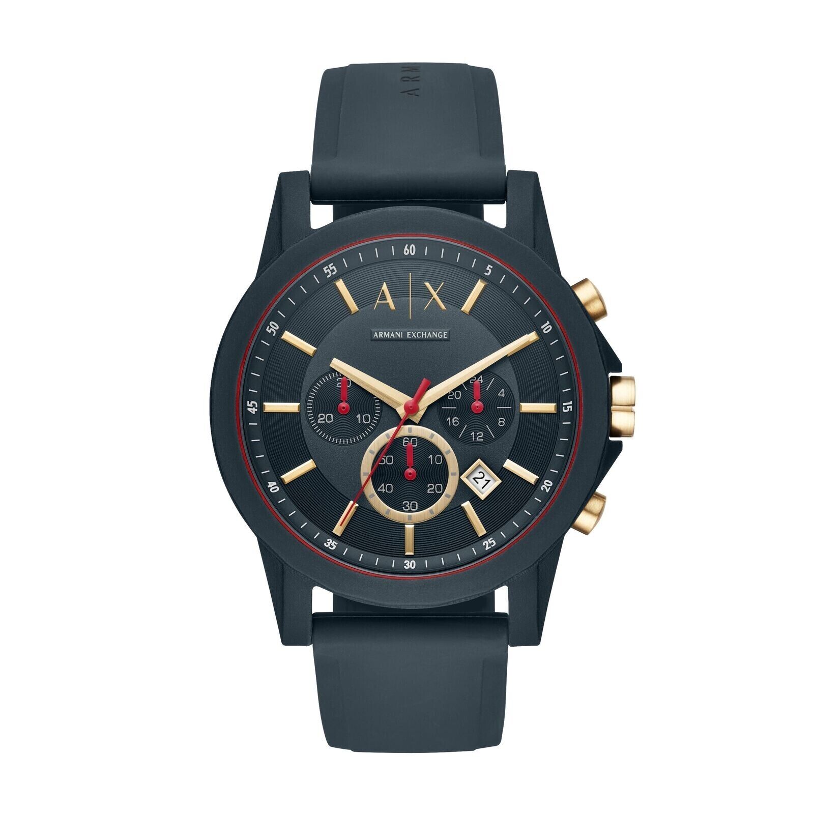 Orologio Uomo ARMANI EXCHANGE AX1335 Chrono Silicone Blu - NUOVO