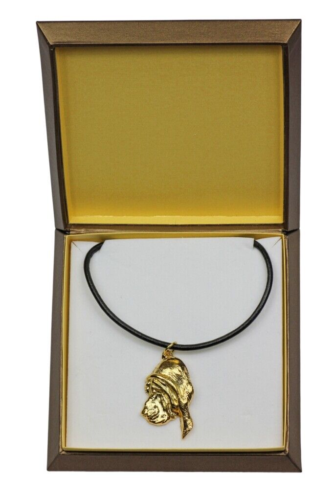 Bloodhound, Chien De St Hubert - Collare IN Confezione Regalo, Dorato