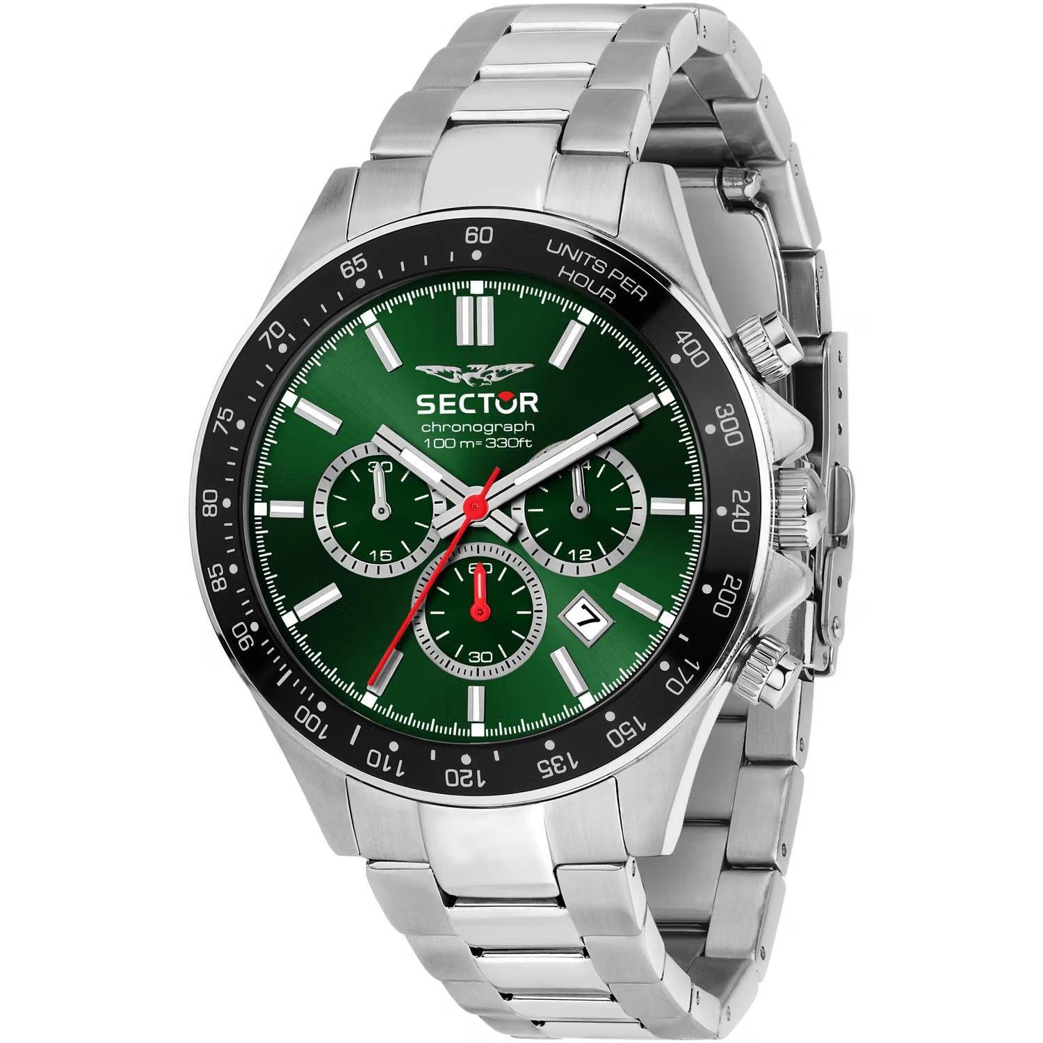 Orologio Sector 230 R3273661048 Watch Uomo Cronografo verde Acciaio Dive 43mm