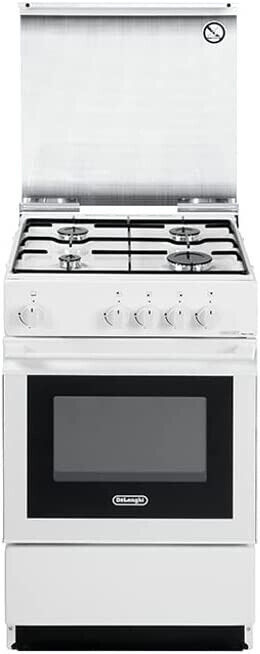 Cucina a Gas 4 Fuochi De Longhi con Forno a Gas 50x50 cm Bianco SGW 554 GN N