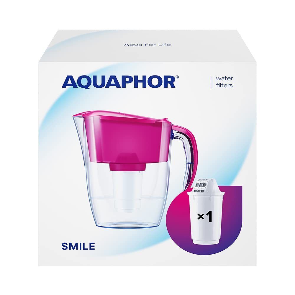 AQUAPHOR Filtro acqua Smile ciclamino include 1 filtro A5 I Ciclamino Rosa