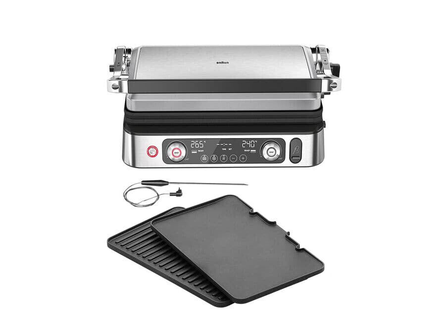 Braun Bistecchiera Elettrica Griglia 2200W Nero/Inox MultiGrill 9 Pro CG 9160