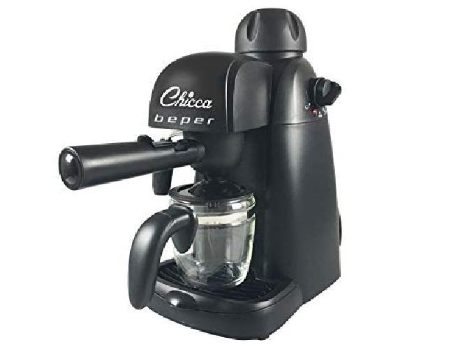 Beper BC.002 Macchina caffè Espresso Compatta, 800 W, 4 Cups, ABS, Nero