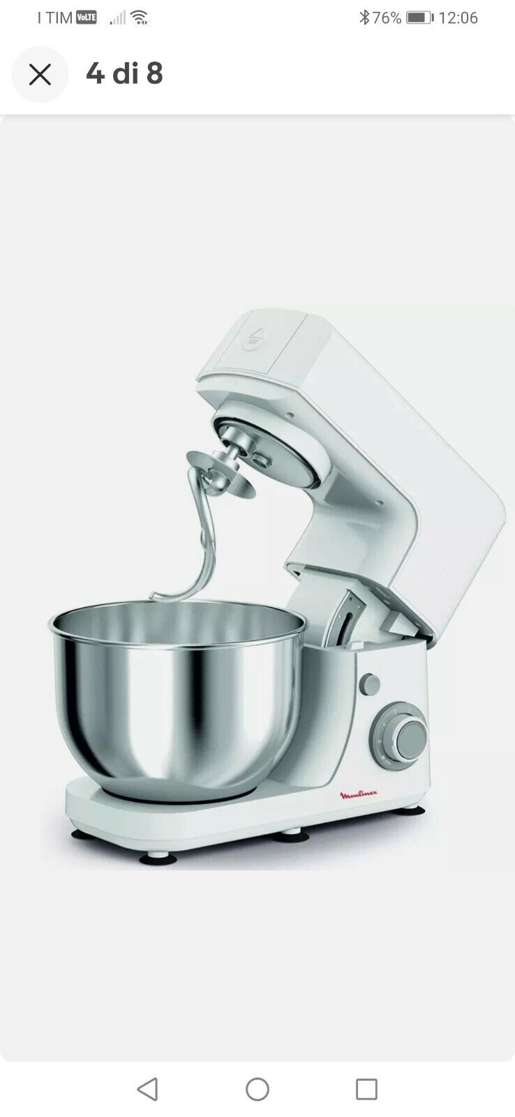 Moulinex QA1501 Masterchef Impastatrice Planetaria 800W, 6 Velocità+Pulse 4.8 Lt
