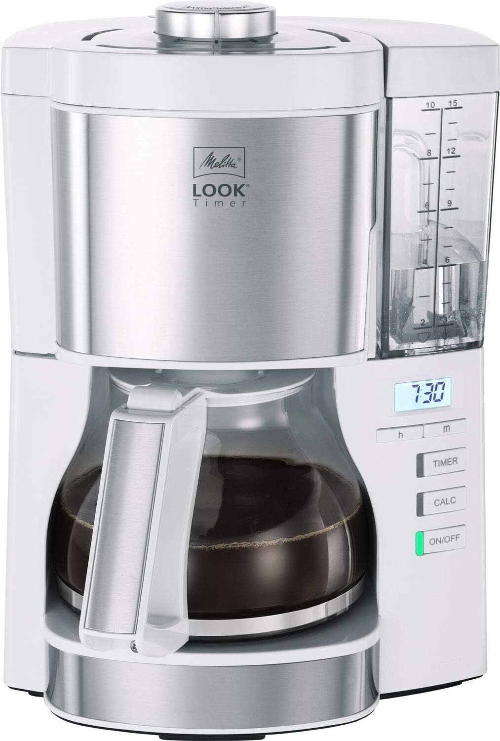 Melitta Look V - Macchina da caffè con filtro e timer Con caraffa in Bianco