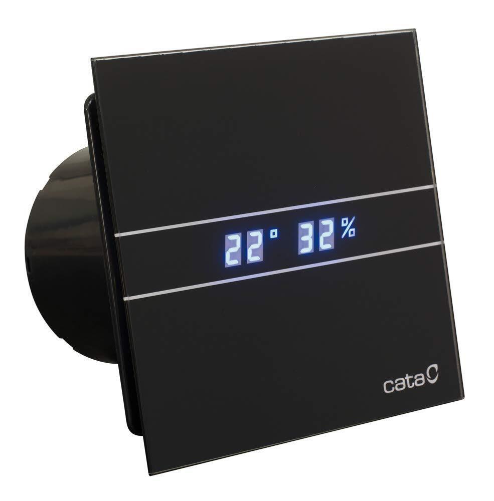 Cata E 100 Gth BK Bad-Abzieher, Timer Hygro , 8 W, Nero