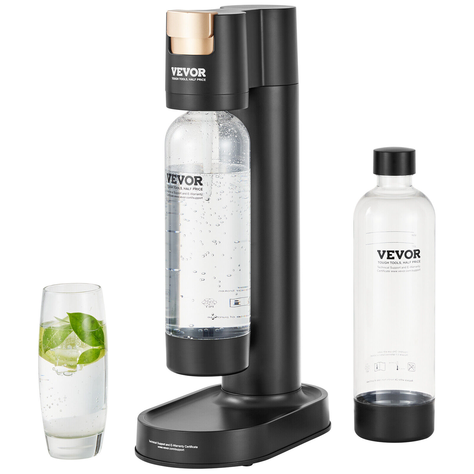 VEVOR c Macchina Soda Carbonatazione 2 Bottiglie PET Nera
