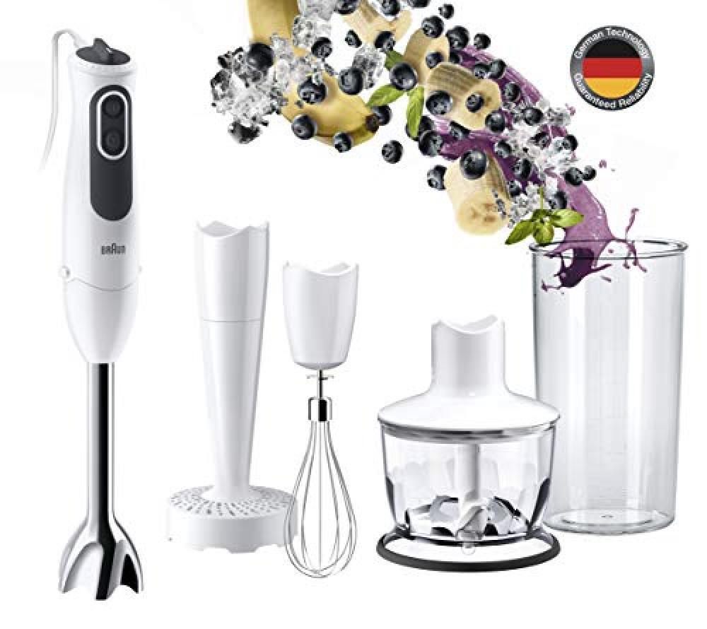 Braun Minipimer 3 Vario, frullatore manuale MQ3137 Salsa Plus bianco/grigio - NU