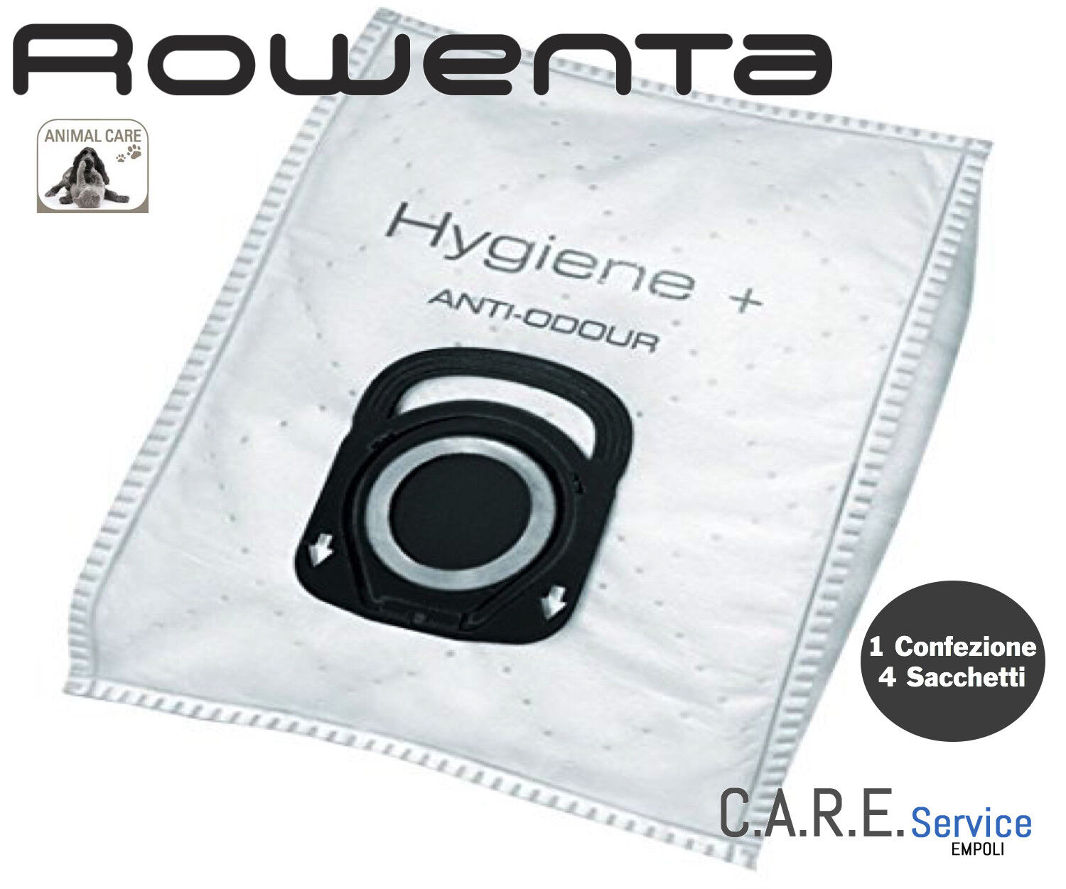 CONFEZIONE 4 SACCHI ROWENTA HYGIENE ANIMAL CARE SILENCE FORCE 4A MICROFIBRA