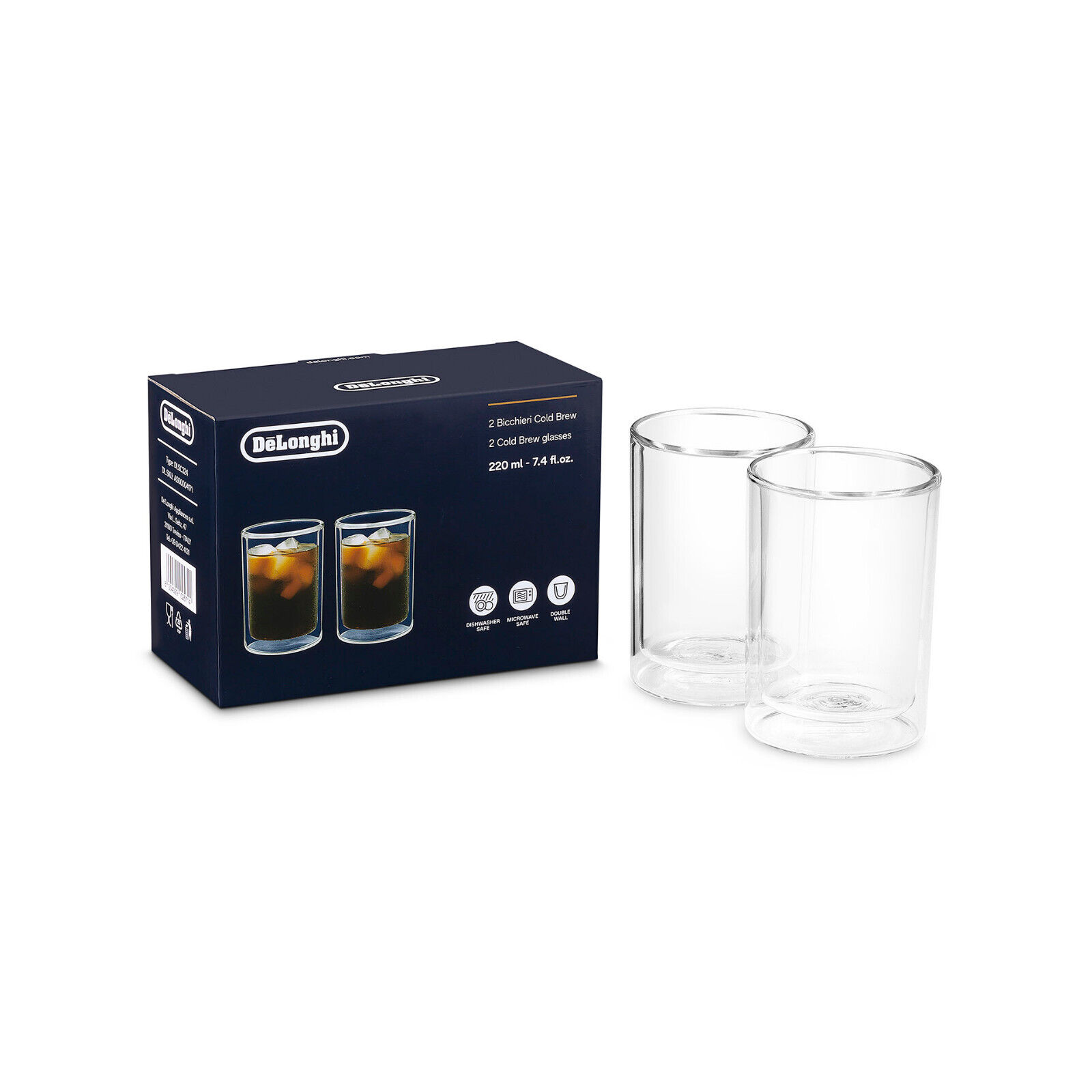 DE LONGHI THERMOCUP SET DI 2 BICCHIERI TERMICI COLD BREW 220 ML.