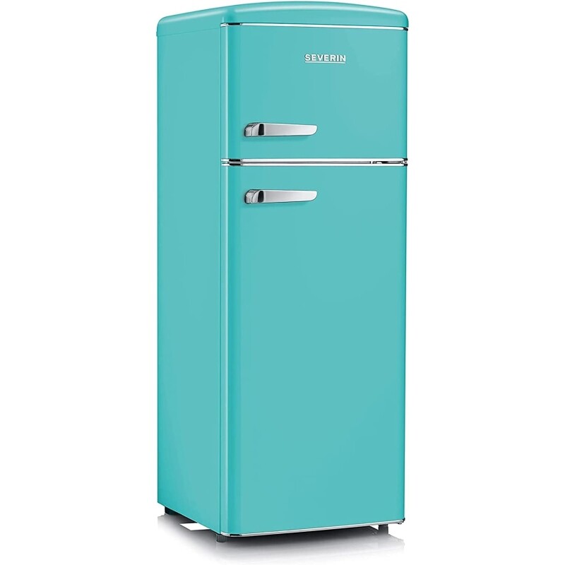SEVERIN RKG 8934 FRIGORIFERO DOPPIA PORTA LINEA RETRO' 208 LT CL. E TURCHESE