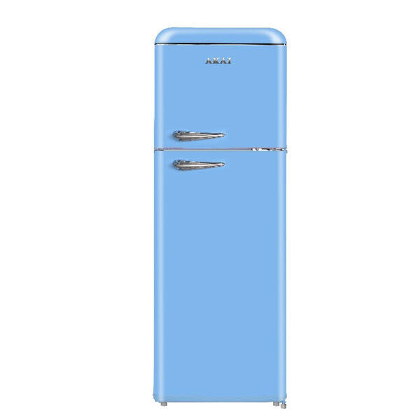 Frigorifero Vintage Colorato AKAI Azzurro 280 LITRI Frigo Freezer Retrò Anni 60