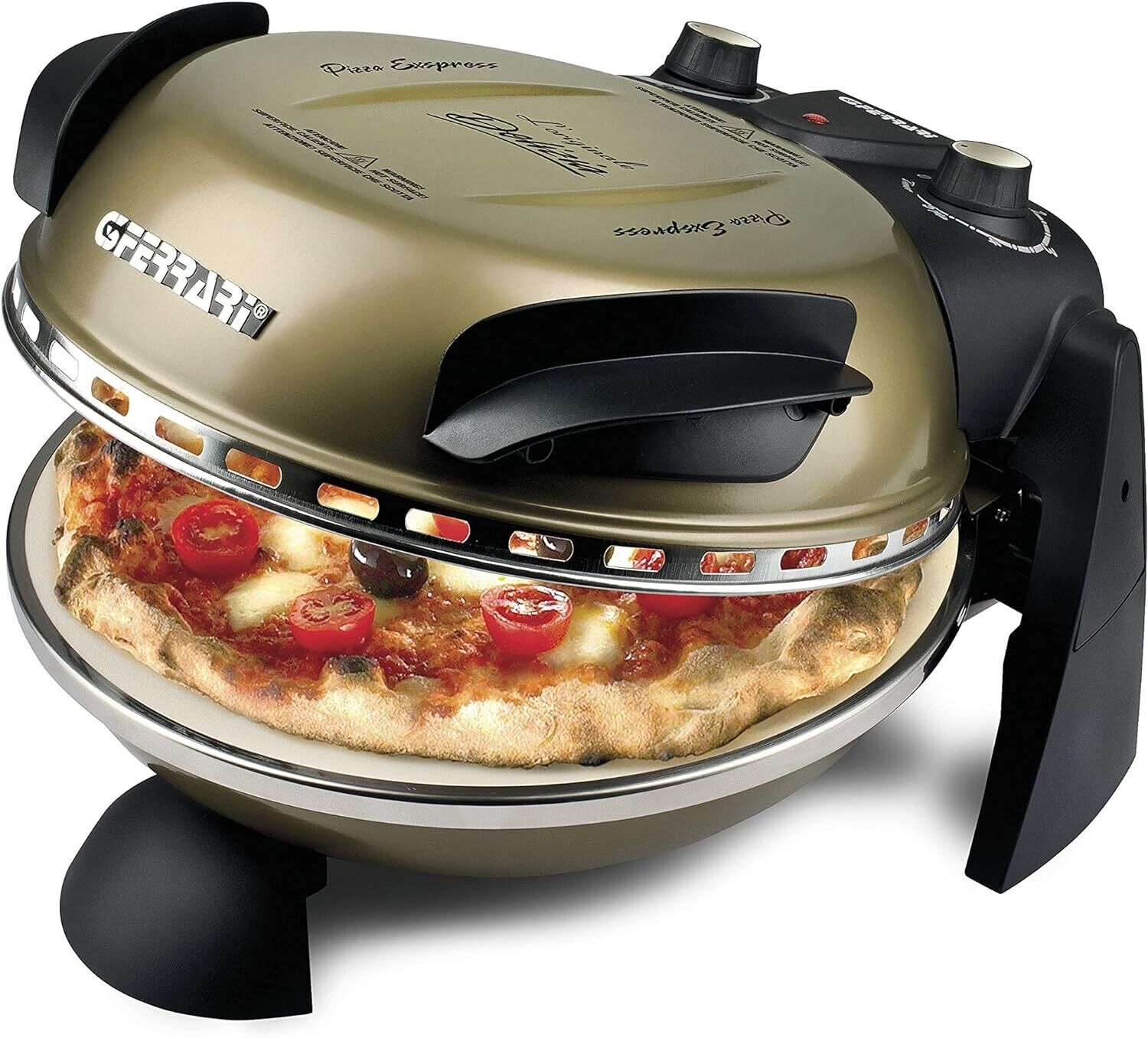 G3 FERRARI G10006 FORNO PIZZA EXPRESS DELIZIA 1200W 400°C ORO CON RICETTARIO