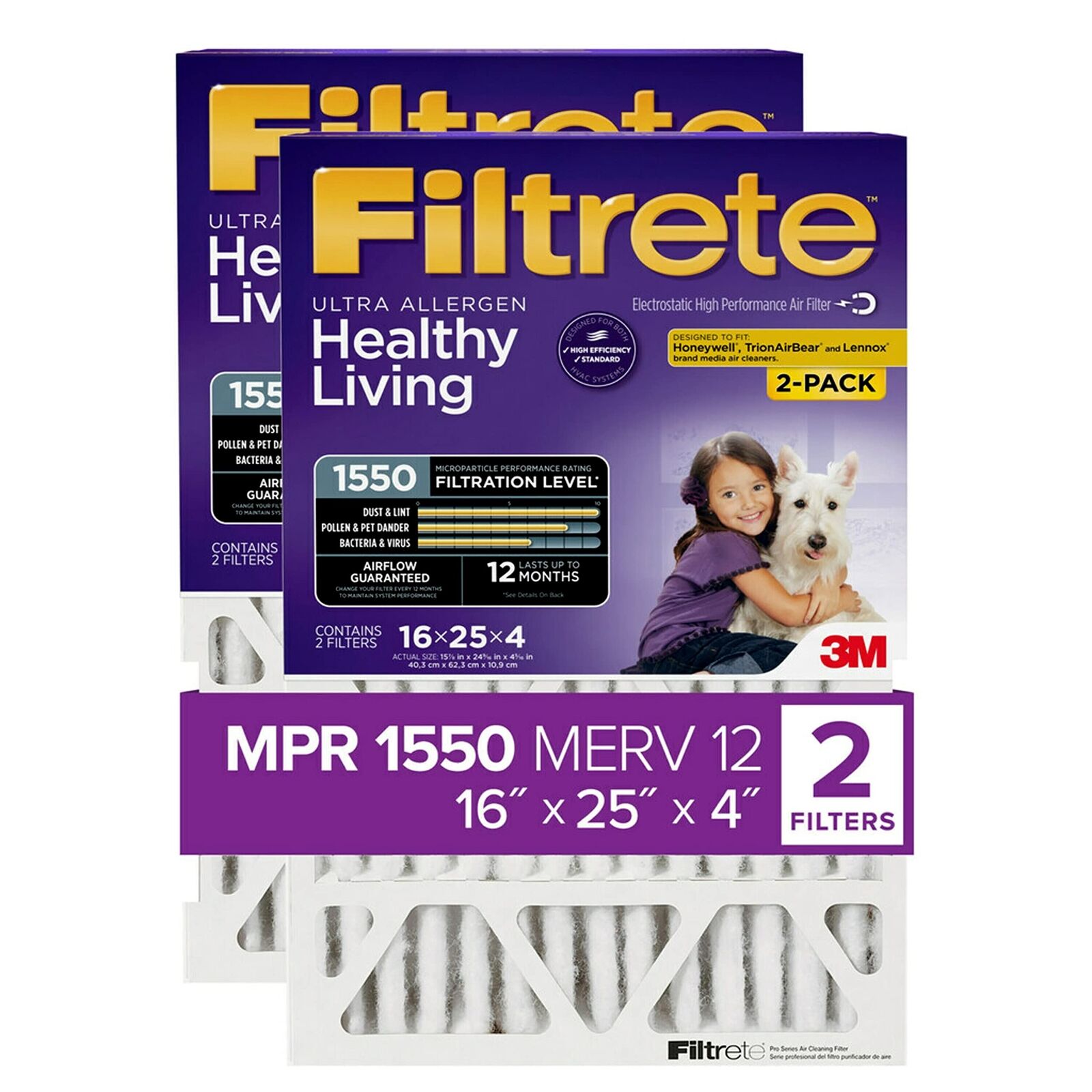 Filtrete Healthy Living ultra Allergen Deep Pleat Filter, MPR 1550, 50,8 (C0d)