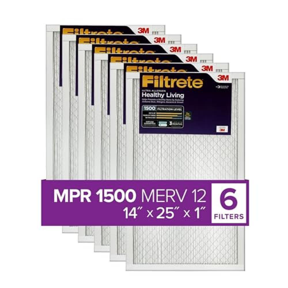 (TG. 14x25x1) Filtrete 14x25x1, filtro aria per forno AC, MPR 1500, Healthy Livi