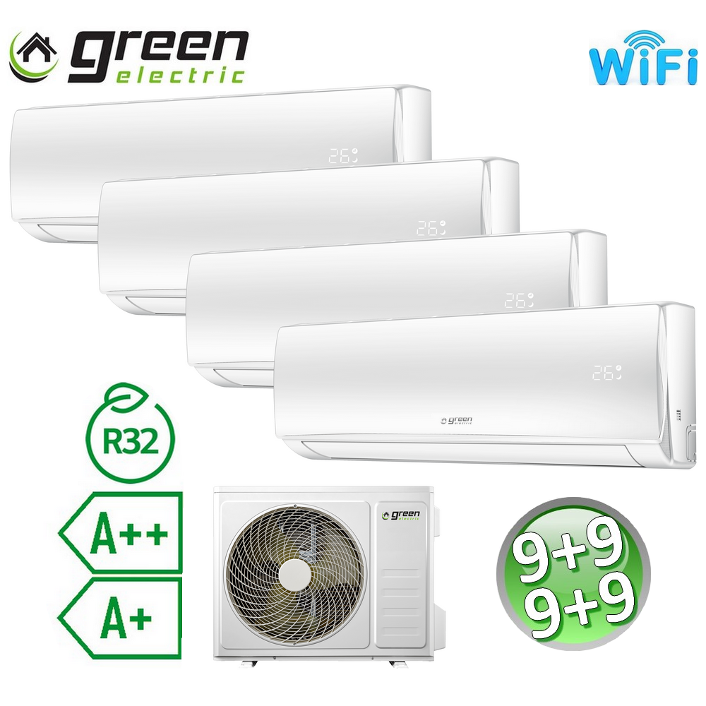 Climatizzatore quadri split 9000+9000+9000+9000 Btu R32 A++/A+ Green Electric EV