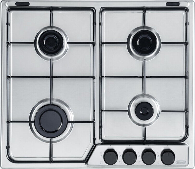 Piano Cottura 4 Fuochi a Gas De Longhi 60 cm Piano Acciaio Inossidabile FFA46ASV
