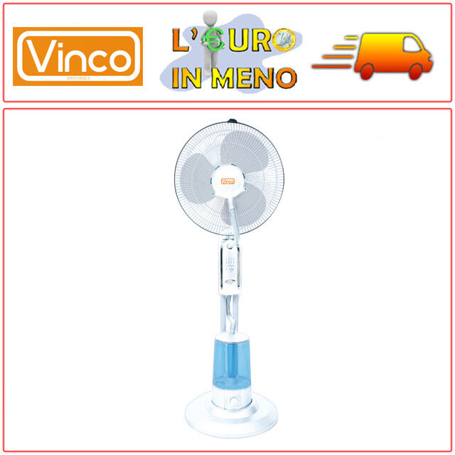 VENTILATORE A PIANTANA CON NEBULIZZATORE VINCO 70717 WATT 75 SERBATOIO 3,2 LT