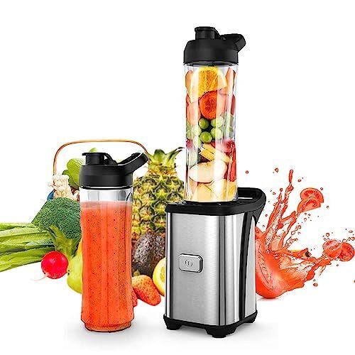 Frullatore Smoothie 350W, Smoothie Blender con 2 Bottiglie da 600ml Senza (A5s)