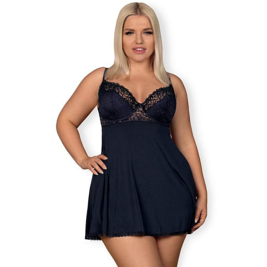 Drimera Babydoll e perizoma XXL con ferretto Chemise | Taglie forti Intimo Sexy