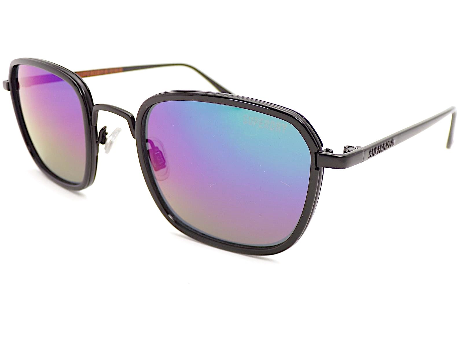 Superdry Vintage Elite Sole Opaco Nero Con Multi-Strato Lenti a Specchio 204