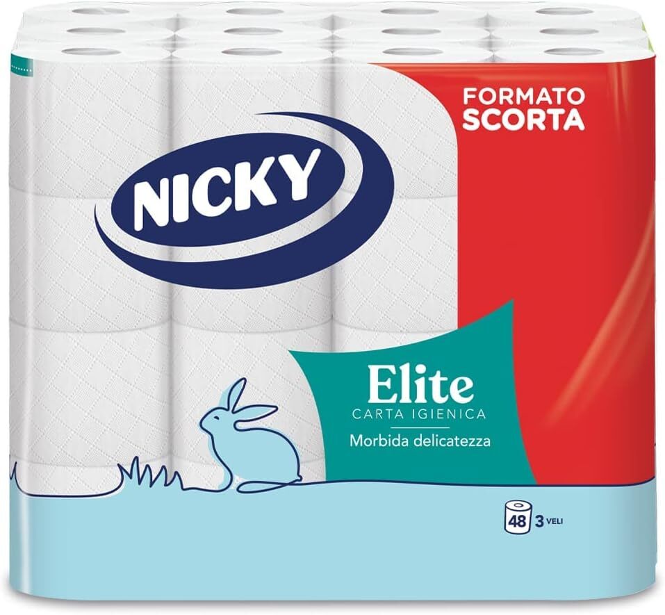 Nicky Elite - 48 Rotoli di Carta Igienica, 150 150 unità (Confezione da 48)