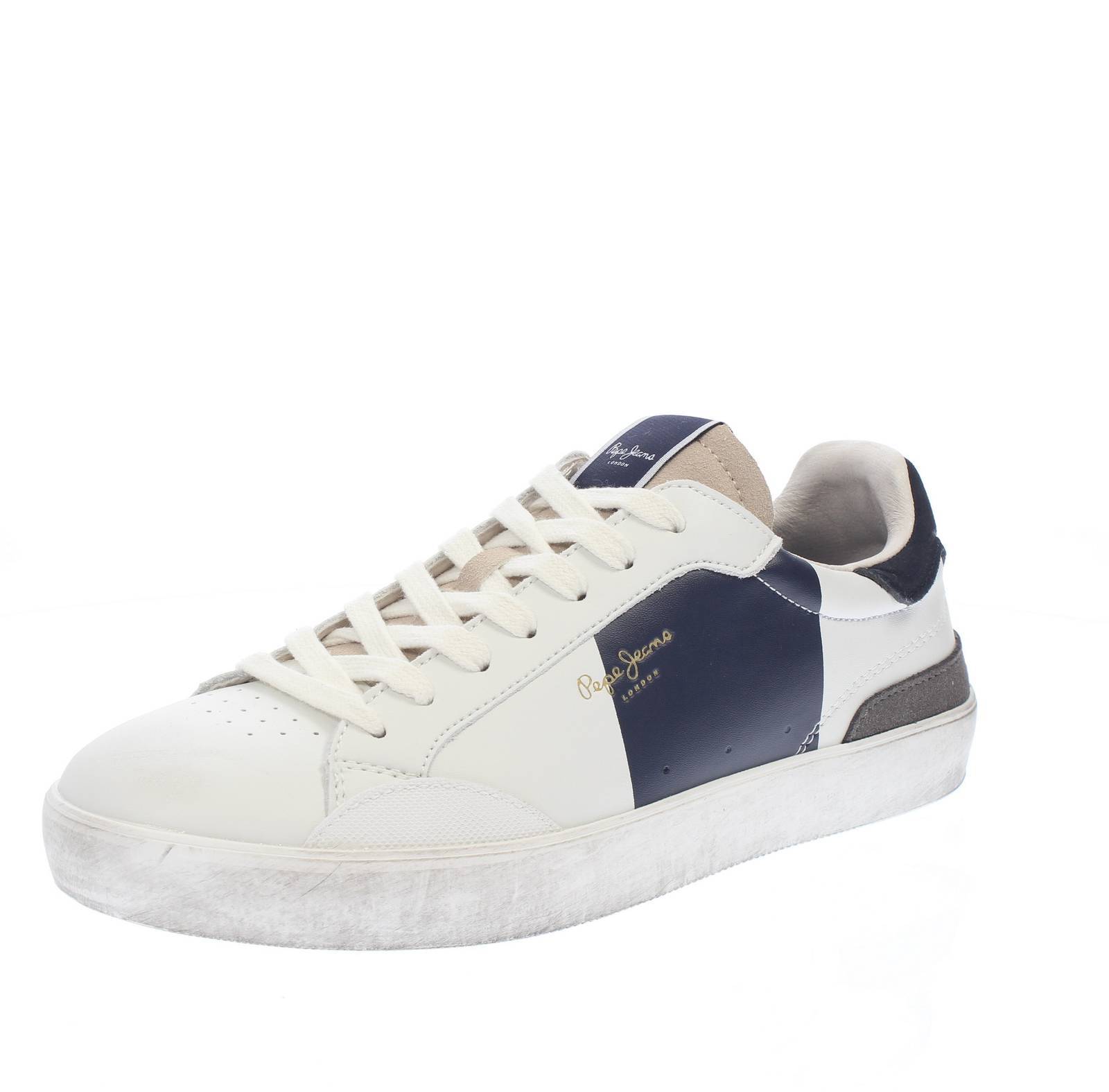 Pepe Jeans Lane Sailor - Sneakers Basse In Pelle Bianco - Taglia 40 [26cm] Uomo