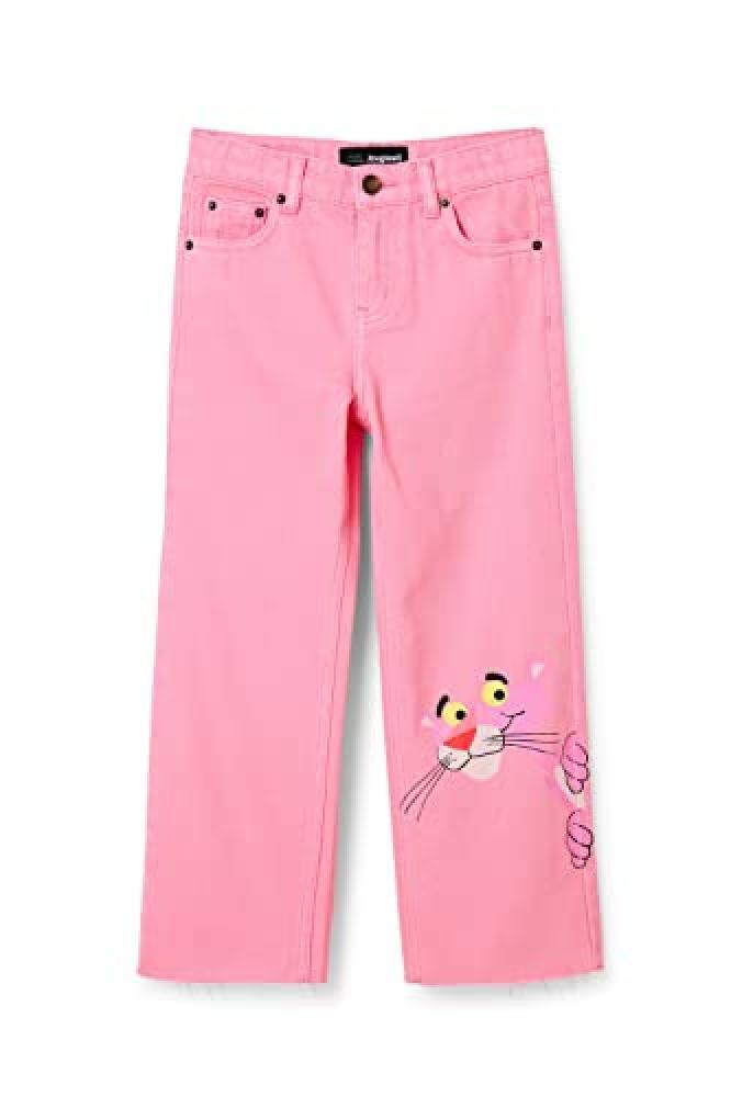 (TG. 13-14) Desigual Denim_Pink Panther Jeans, Red, 13/14 Ragazze - NUOVO